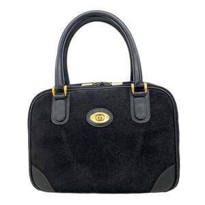 Gucci handbag, Old 000 39 0030, suede, black, women's.